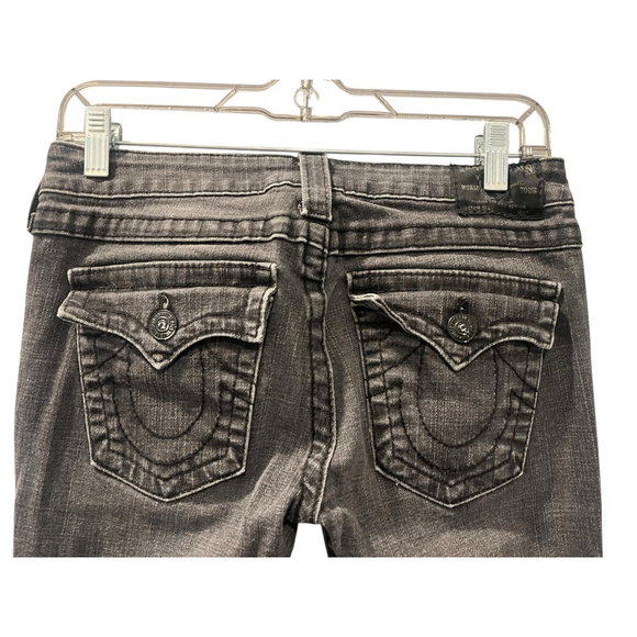 True Religion Distressed Light Black Skinny Jeans Women's Size 28" Flap Pocket - Picture 7 of 8
